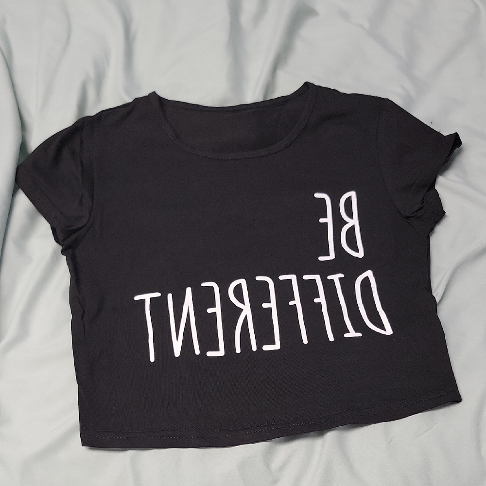 Be Different Black Crop Top